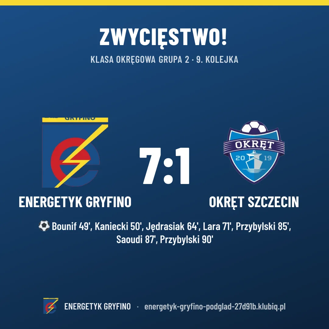 Energetyk Gryfino 7:1 OKRĘT SZCZECIN