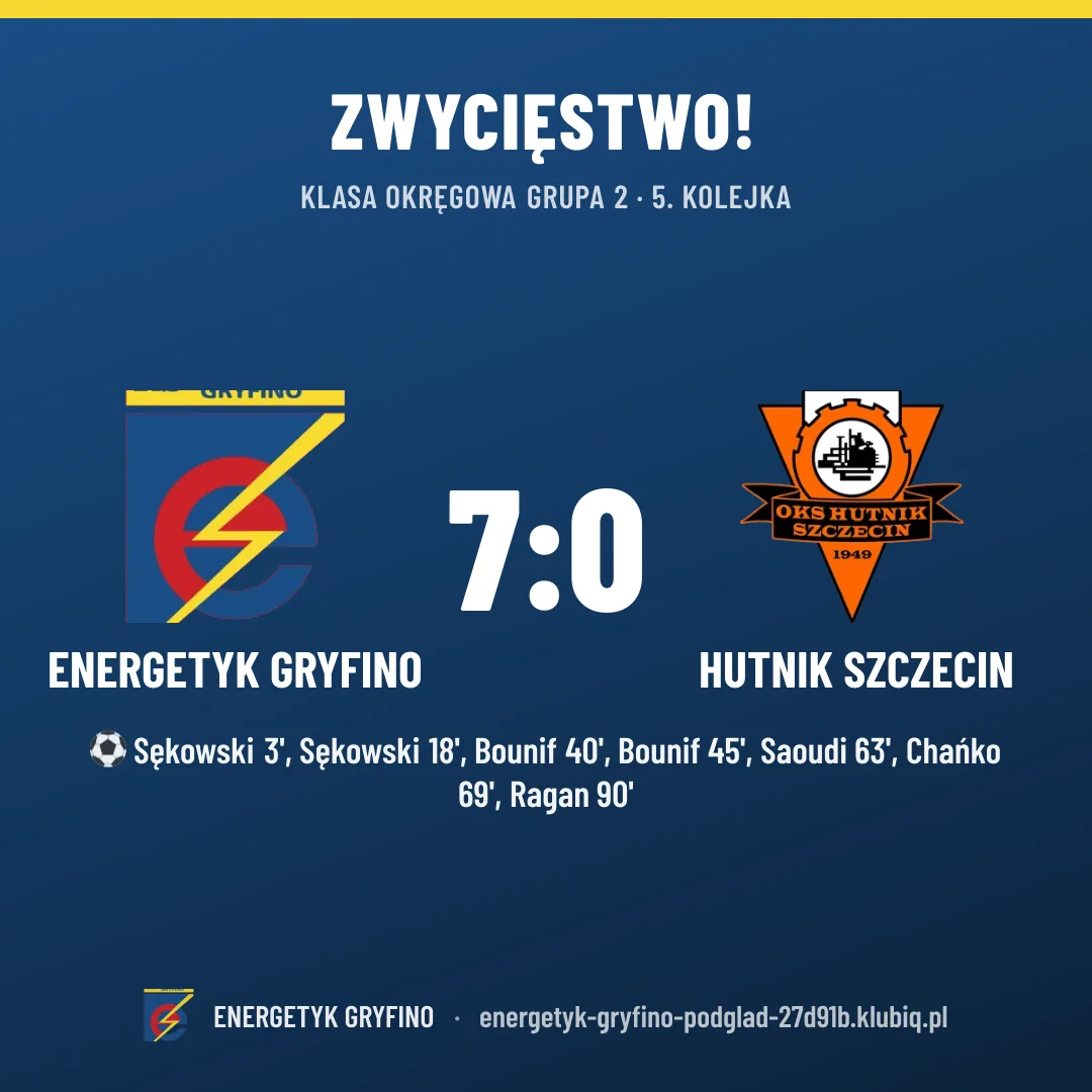 Energetyk Gryfino 7:0 HUTNIK Szczecin
