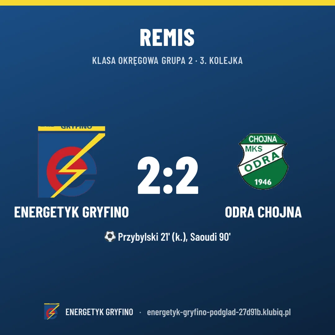 Energetyk Gryfino 2:2 Odra Chojna